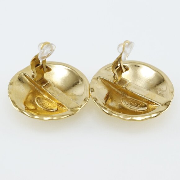 CHANEL Vintage Gold Logo Earrings